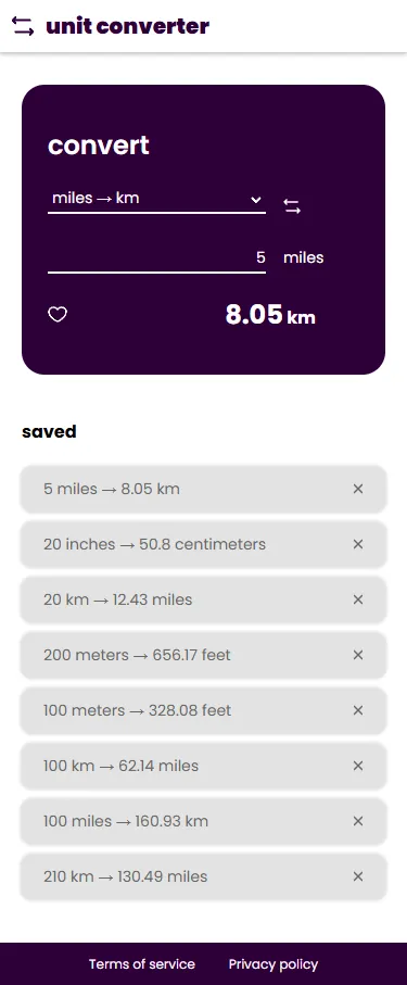 Unit Converter — Selección visual